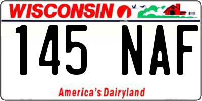 WI license plate 145NAF