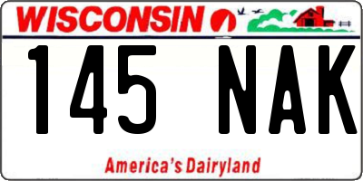 WI license plate 145NAK