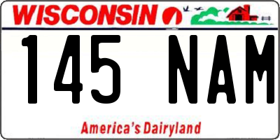 WI license plate 145NAM