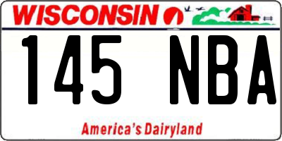 WI license plate 145NBA