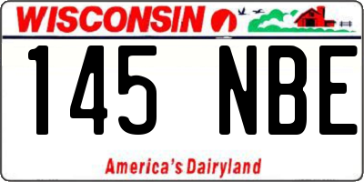 WI license plate 145NBE
