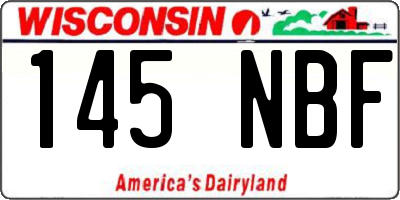 WI license plate 145NBF