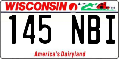 WI license plate 145NBI