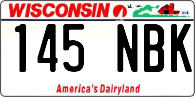 WI license plate 145NBK