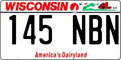 WI license plate 145NBN