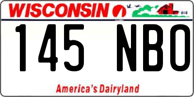 WI license plate 145NBO
