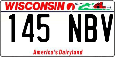 WI license plate 145NBV