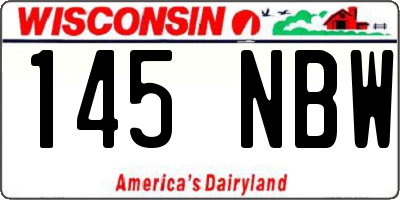 WI license plate 145NBW