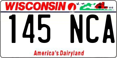 WI license plate 145NCA