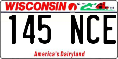 WI license plate 145NCE
