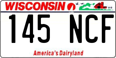 WI license plate 145NCF