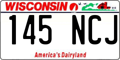 WI license plate 145NCJ