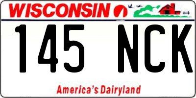 WI license plate 145NCK