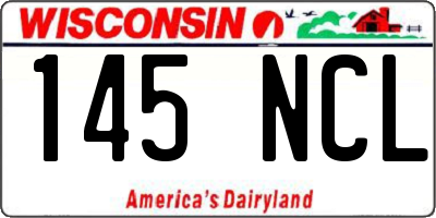WI license plate 145NCL