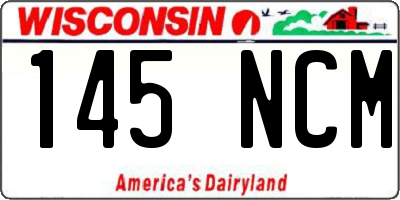 WI license plate 145NCM