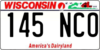WI license plate 145NCO