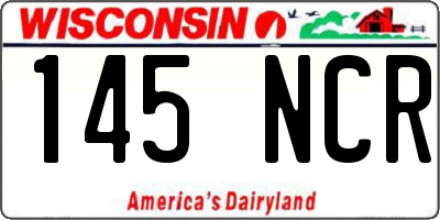 WI license plate 145NCR