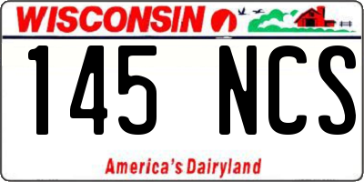 WI license plate 145NCS