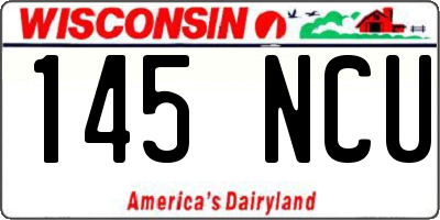 WI license plate 145NCU