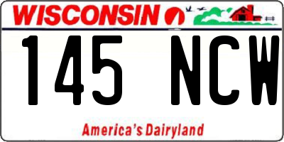 WI license plate 145NCW