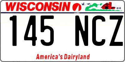 WI license plate 145NCZ