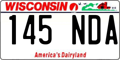 WI license plate 145NDA