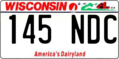 WI license plate 145NDC