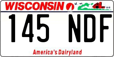 WI license plate 145NDF
