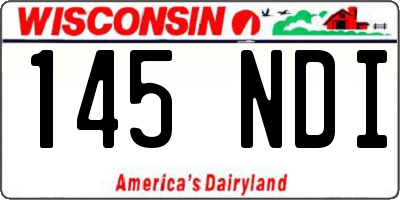 WI license plate 145NDI