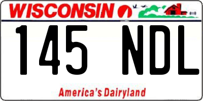 WI license plate 145NDL