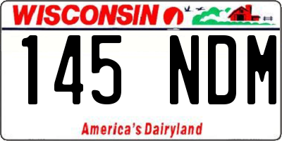 WI license plate 145NDM