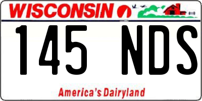 WI license plate 145NDS