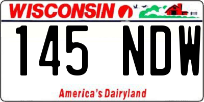 WI license plate 145NDW