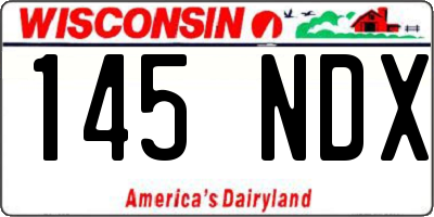 WI license plate 145NDX