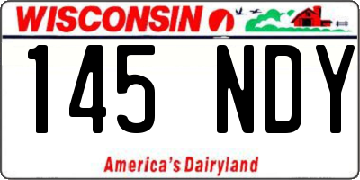 WI license plate 145NDY