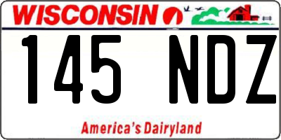 WI license plate 145NDZ