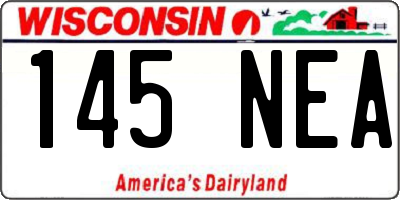 WI license plate 145NEA