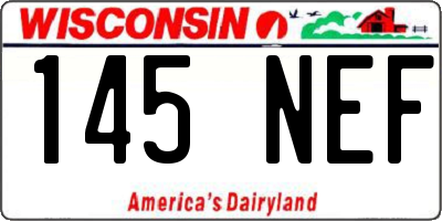 WI license plate 145NEF