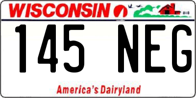 WI license plate 145NEG