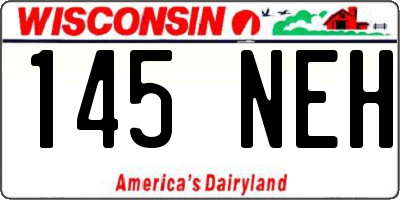 WI license plate 145NEH
