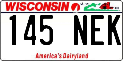 WI license plate 145NEK