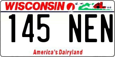 WI license plate 145NEN