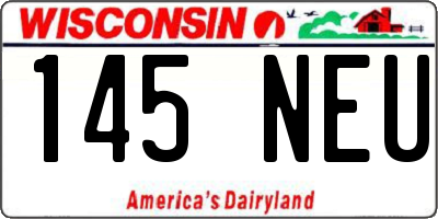 WI license plate 145NEU