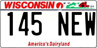 WI license plate 145NEW