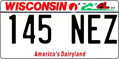 WI license plate 145NEZ
