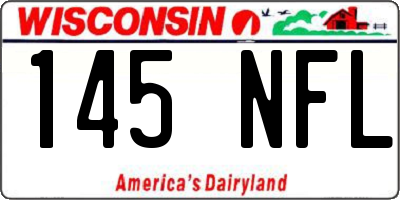 WI license plate 145NFL
