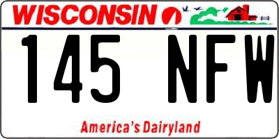 WI license plate 145NFW
