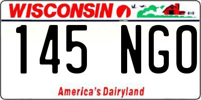 WI license plate 145NGO