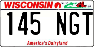 WI license plate 145NGT