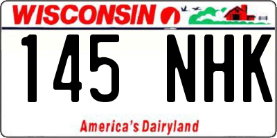 WI license plate 145NHK